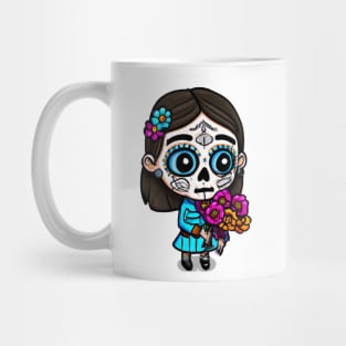 sugar skull flower girl Mug